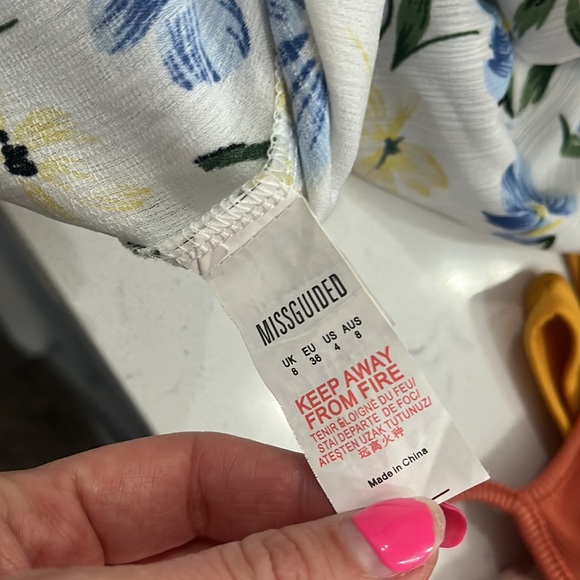 Missguided Off The Shoulder Floral Puffball Sleeve Top - Picture 11 of 12